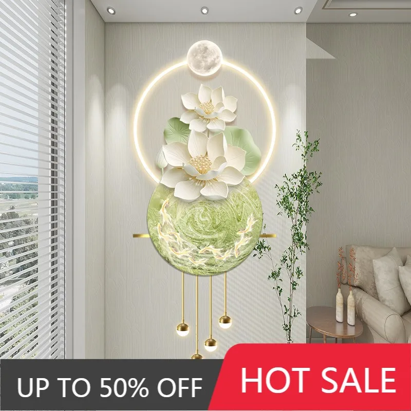 Luxury-modern new entrance wall-mounted LED mural lamp with detailed engraving and lighting effect, hallway and staircase mural