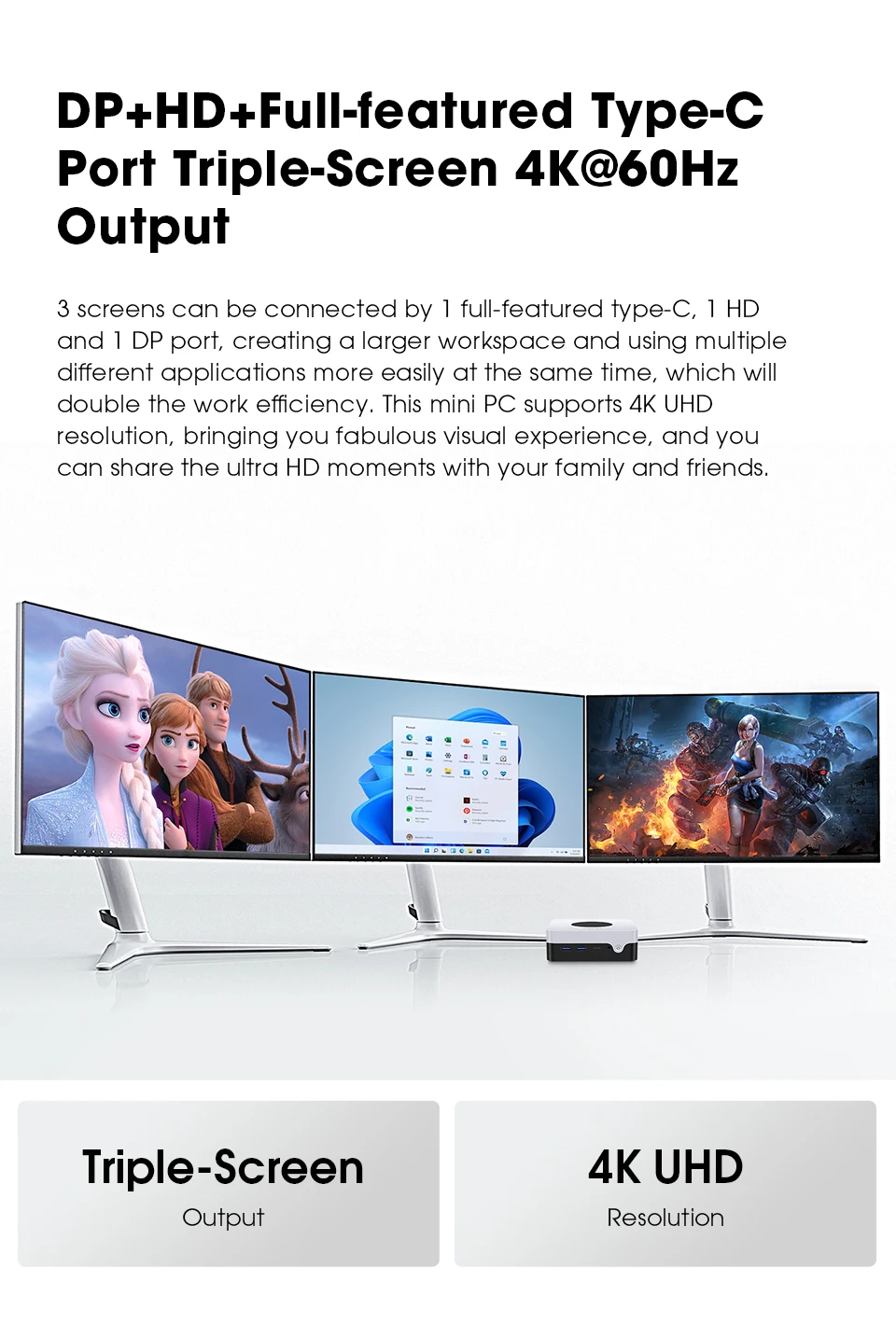 CHUWI LarkBox X Mini PC 8GB RAM 256GB SSD Intel i3-1220P UHD Graphics for 12th Gen Intel Processors WiFi 6 Desktop Computer