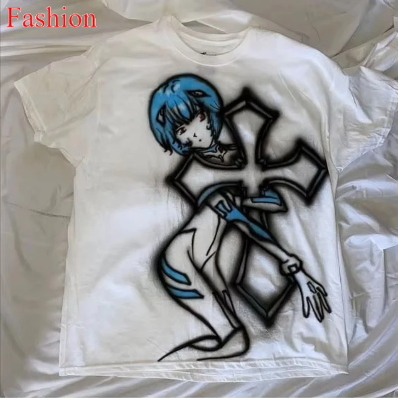 

Готические женские футболки 2000-х годов, одежда в стиле гранж, Y2k, аниме, кавайная одежда, женская винтажная одежда для женщин, детские футболки, топы Y2k, футболка