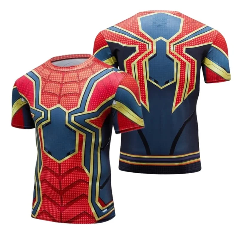 Superhelden-Spider-Man 3D-Druck-Trikot-T-Shirt für Herren, atmungsaktiv, schnelltrocknend, kurzärmelig, Sommer-T-Shirt, passende Familienkleidung – Detail 9