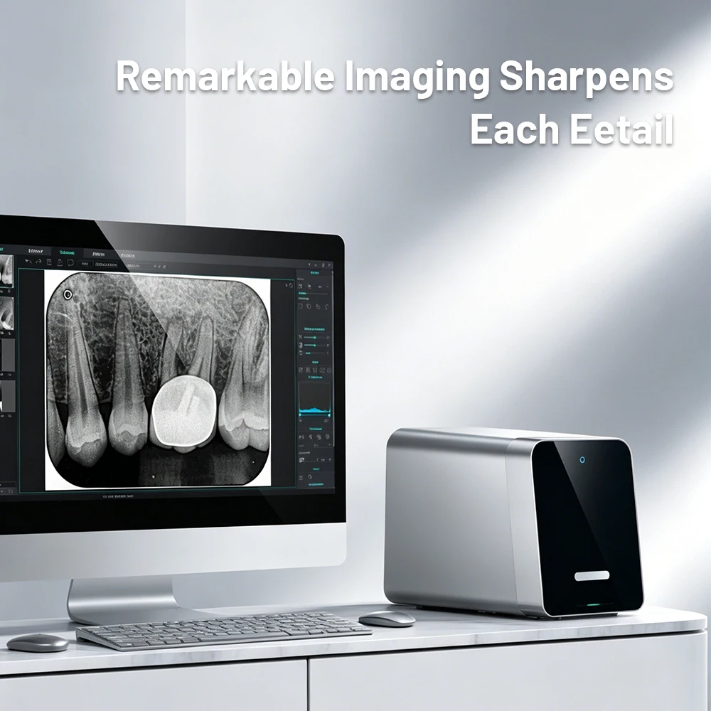 

Woodpecker DTE Free Scan Dental Phosphor Plate Scanner 25μm Ultra HD Digital Imaging System Portable Intraoral PSP X-Ray Scanner