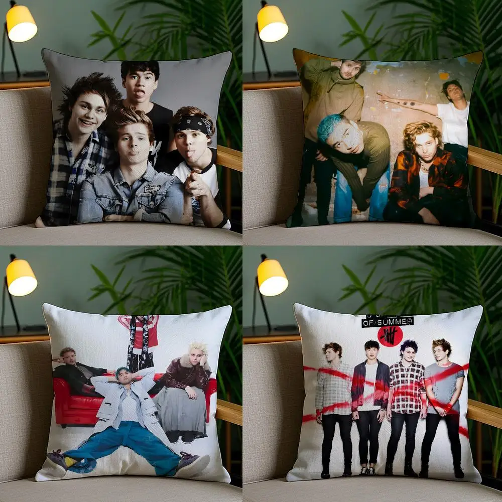 5 Seconds Of Summer Cushion Cover Cushion Cover Soft Washable Pillow Case Multi-Scene For Couch Bed Travel Office Use