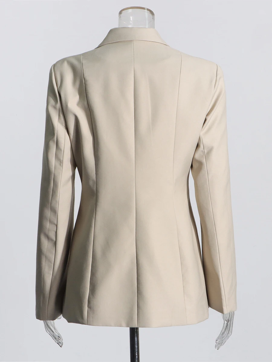 TWOTWINSTYLE الصلبة التخسيس تقسم الدانتيل يصل بليزرات أنيقة للنساء التلبيب طويلة الأكمام تونك الجوف خارج الموضة السترة الإناث