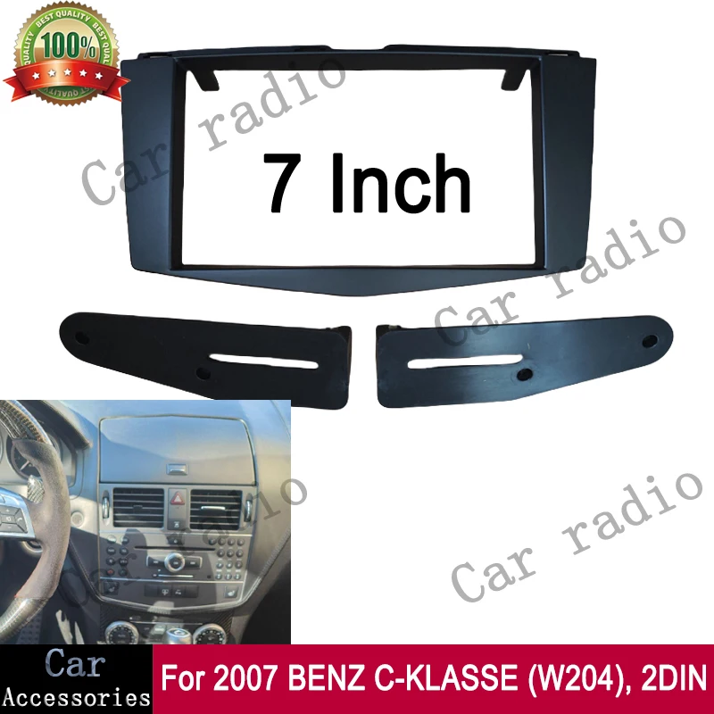 For 2007 BENZ C-KLASSE (W204), 2DIN 7 Inch Car Radio Android Stereo Frame Player 2Din Head Unit Fascia Panel Dash Board Cover