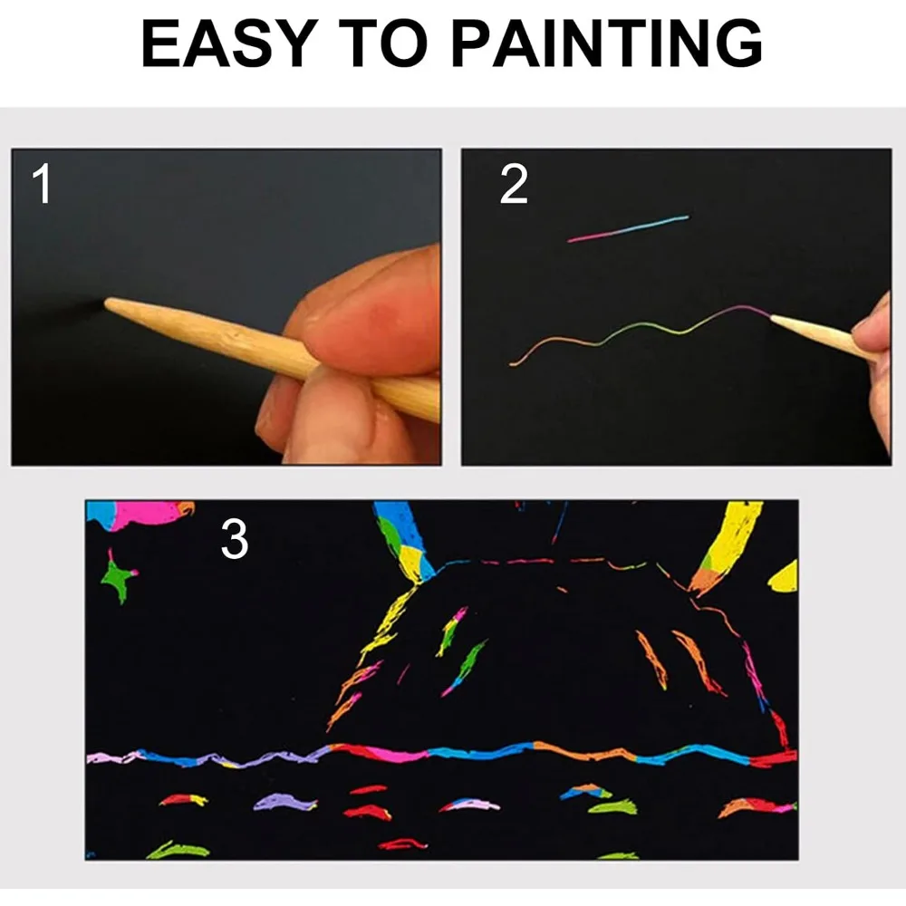 Children's scratch art book,  of rainbow magic scratch paper black scratch it from art and craft note board table