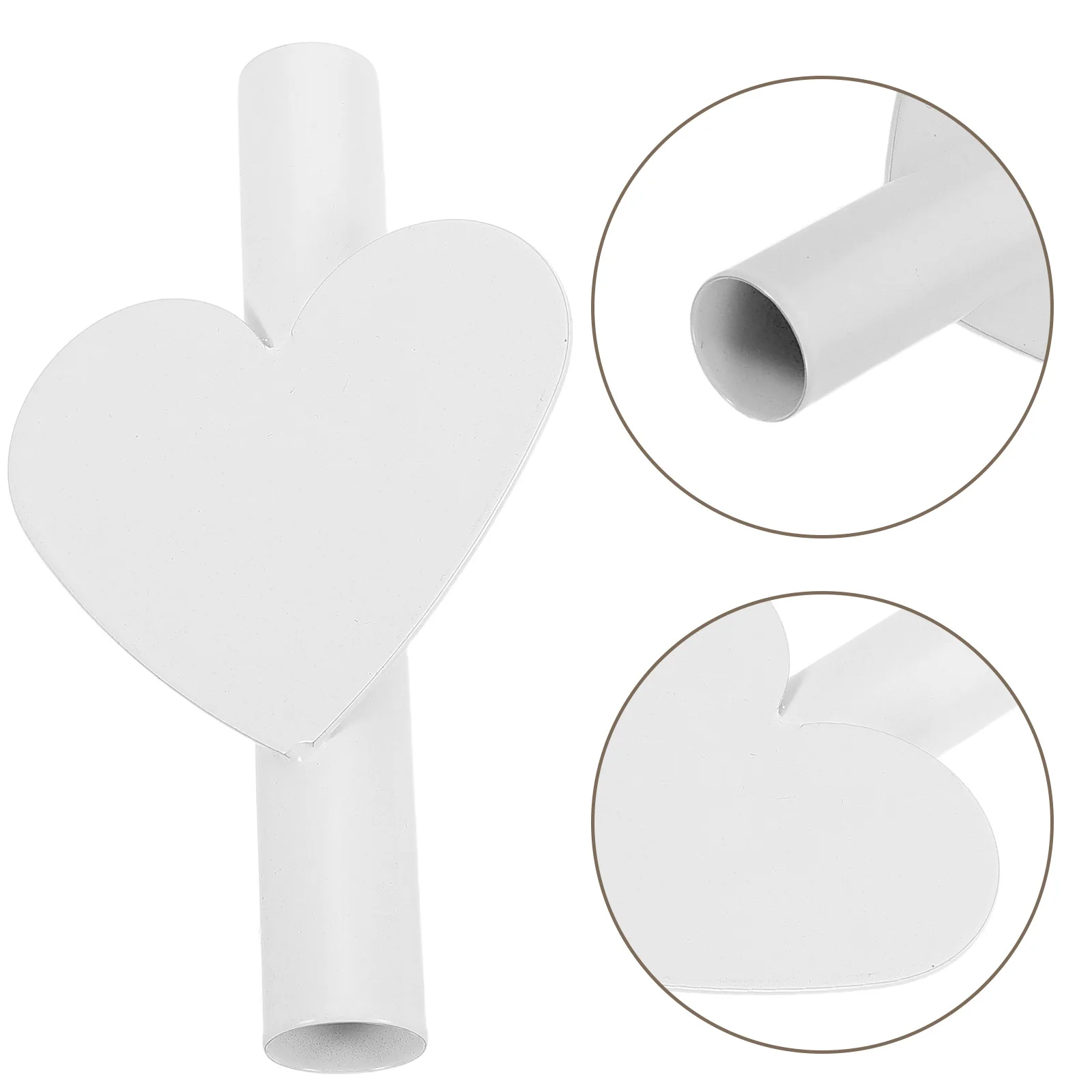 

Wall Mounted Flower Vase Metal Tube No Drill Installation Heart Shaped Wall Hanging Vase For Home Office Decor White