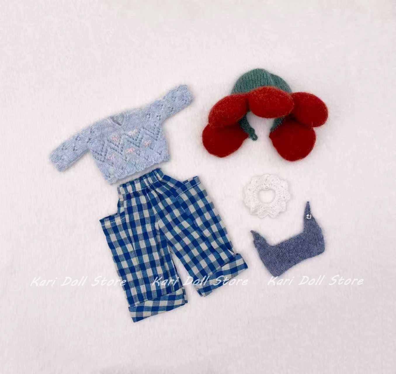 

Кукла Kari Вязаная шапка с цветком для куклы Landazz Landoudou 16см, окружность головы