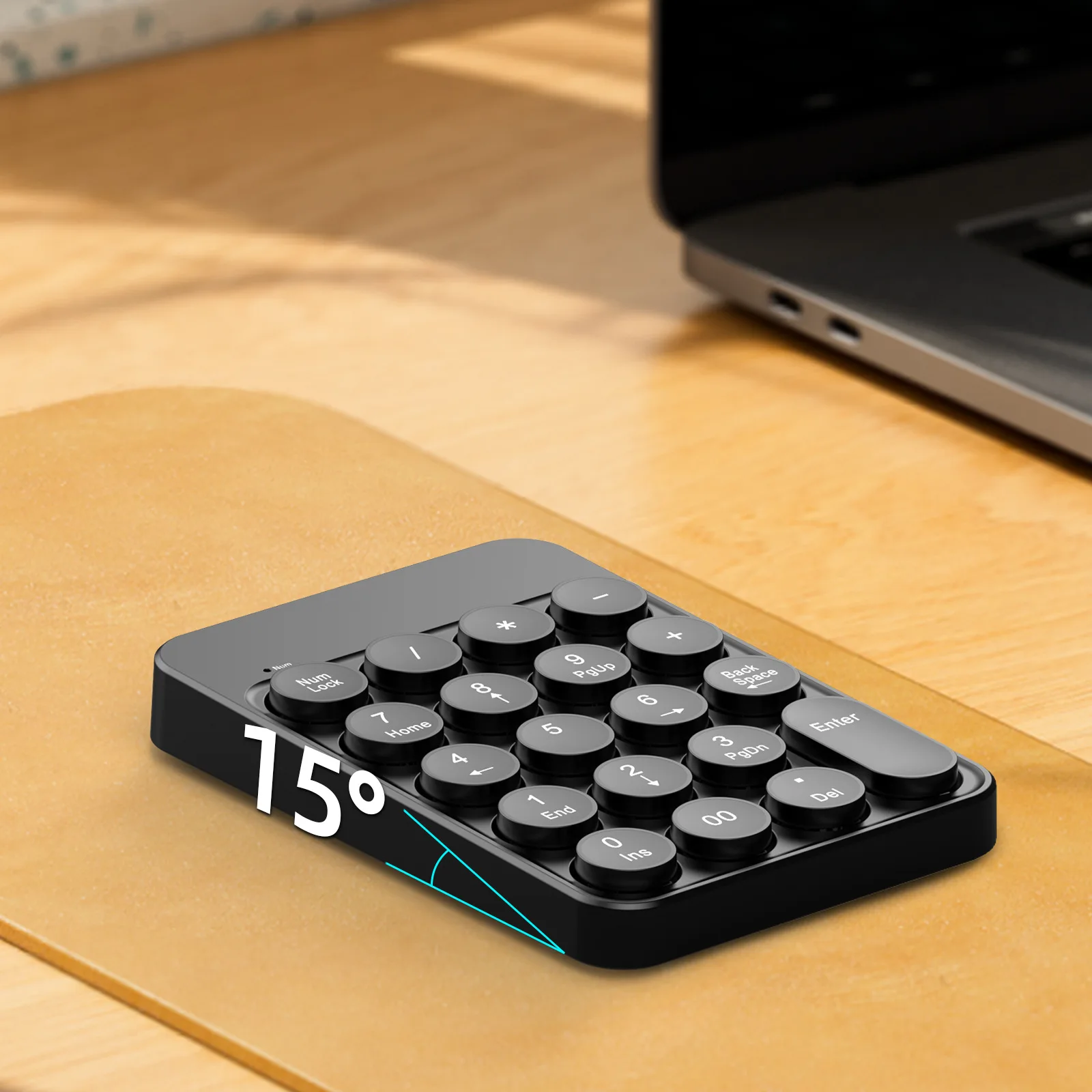 

New round keycap wireless numeric keyboard button battery 2.4G small digital mini portable keyboard