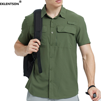 EKLENTSON Men's Sun Shirts UPF 50+ Short Sleeve Button Down Quick Dry Cooling Shirts for Fishing Hiking Safari