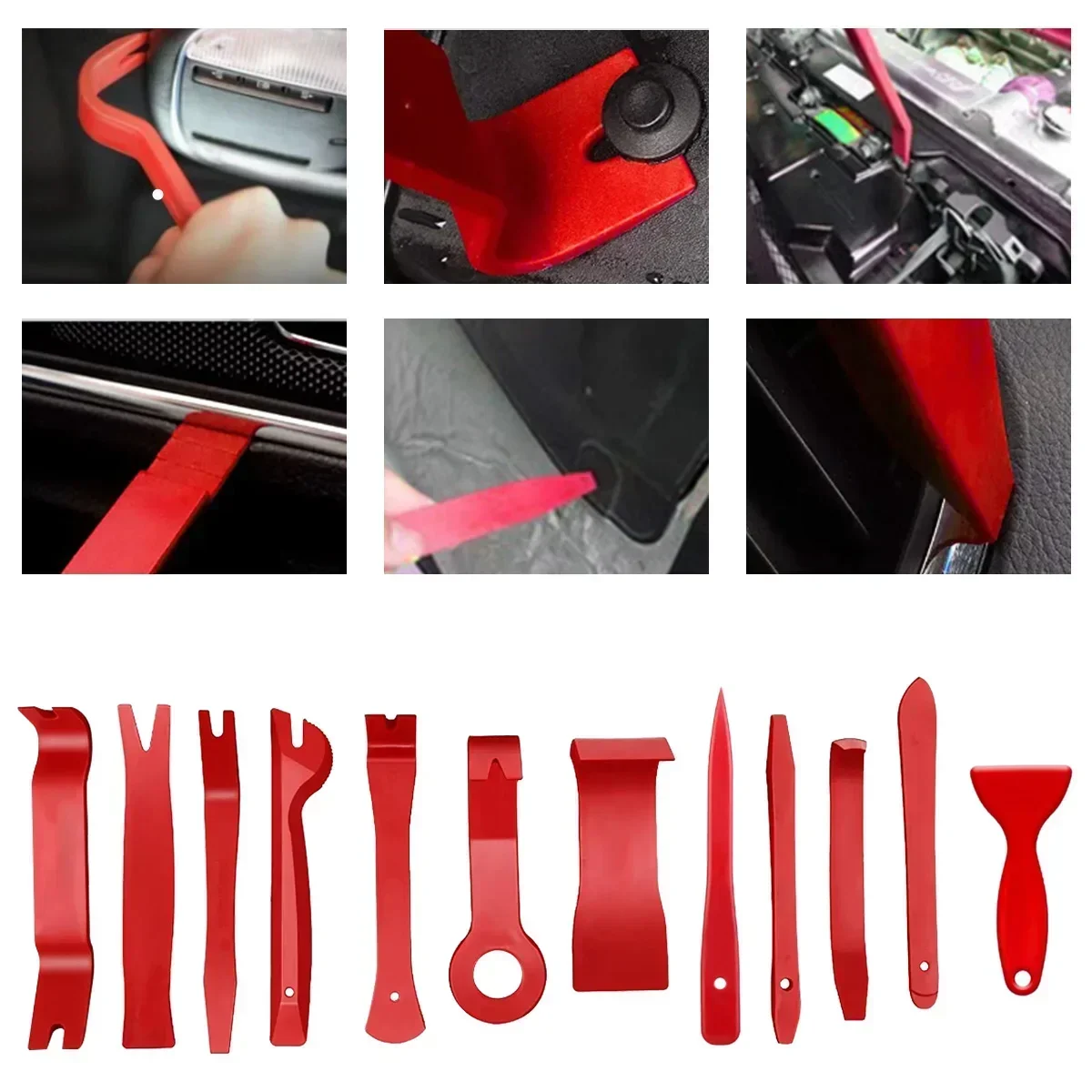 Strumenti per auto Kit di smontaggio per interni auto Strumento per la rimozione del rivestimento del pannello Smontagomme in plastica per auto