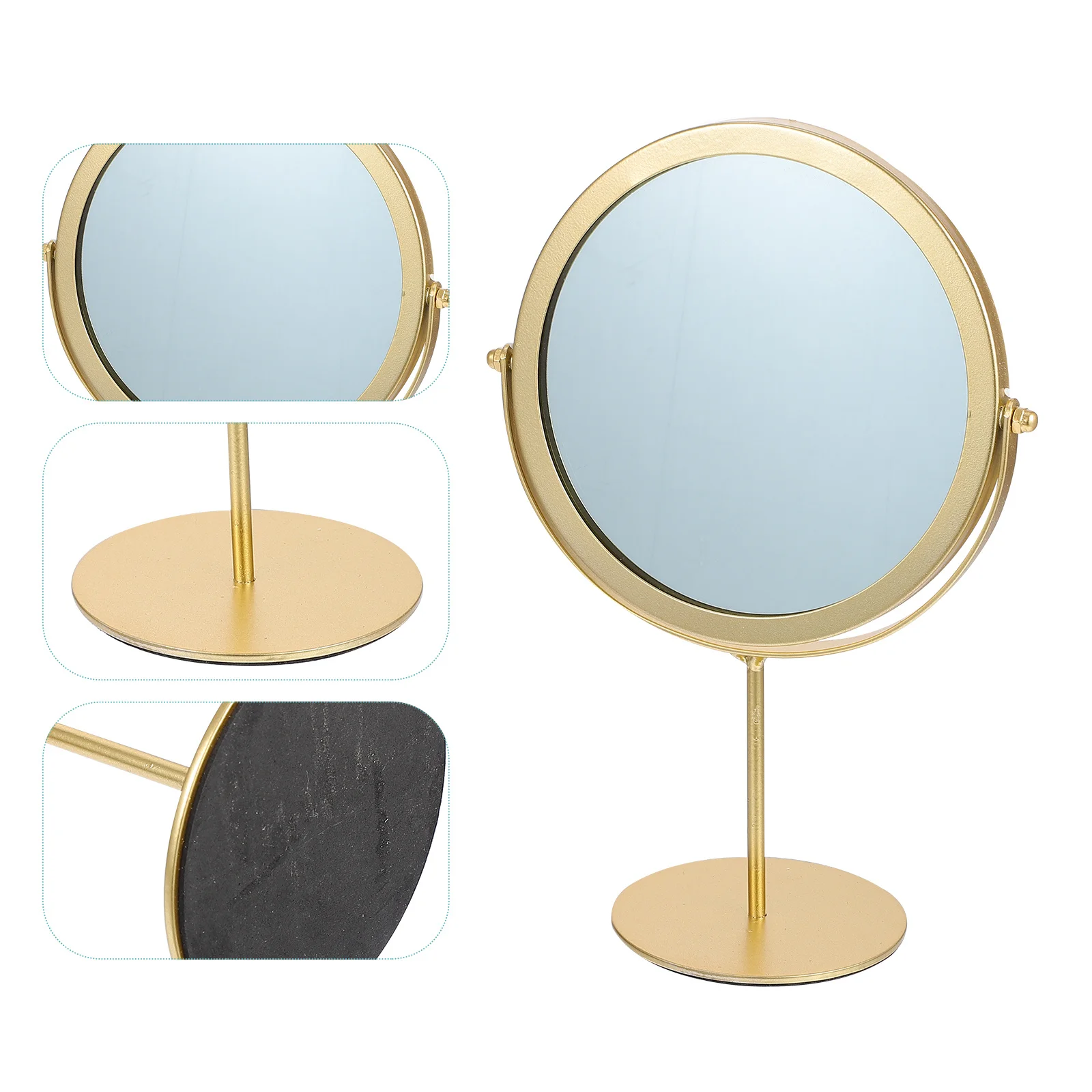 Hoogwaardige retro make-upspiegel, roterend ontwerp, helder, geen vervorming voor dames, kaptafel, roterende spiegel