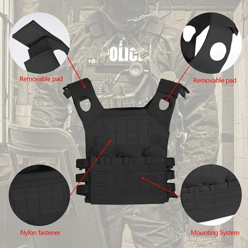 

MOLLE жилет для тренировок на открытом воздухе, нейлоновый тактический жилет, бронежилет, переноска для охоты, аксессуары для страйкбола, легкий защитный жилет