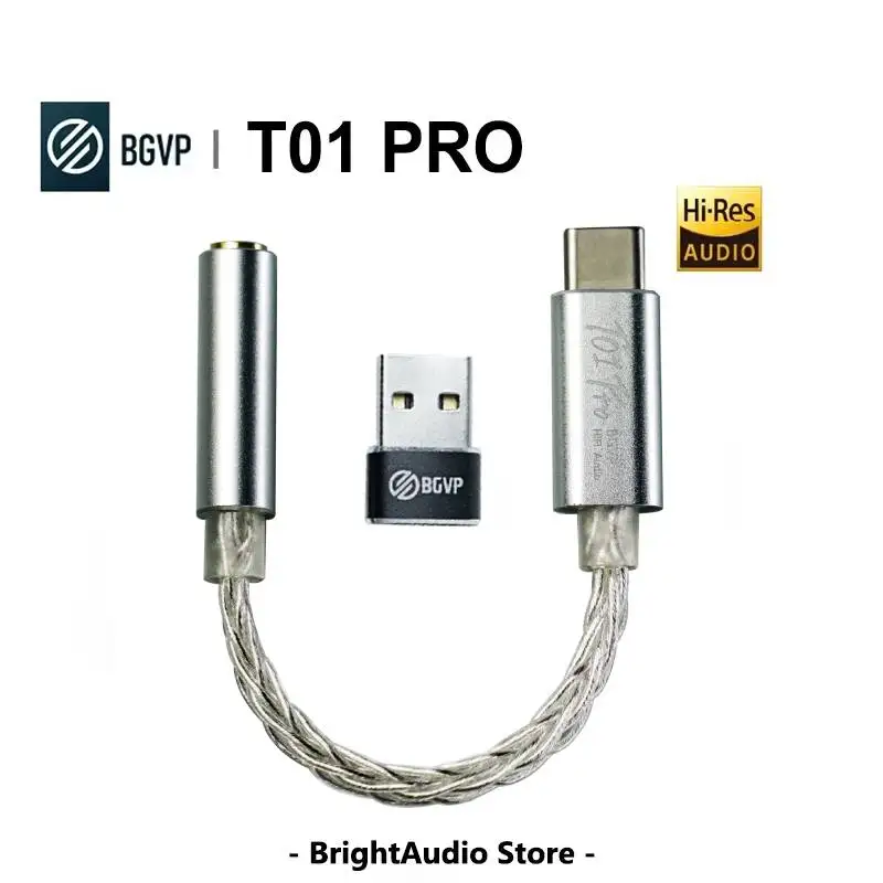 BGVP T01 PRO USB DAC AMP Hi-Res аудио декодирование Hi-Fi усилитель для наушников Type-C к кабелю 3,5 мм 32-битный цифровой декодер скрывает