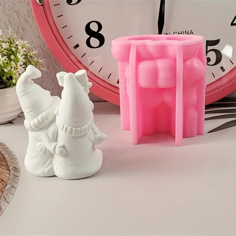 قطعتان من قالب السيليكون لعيد الحب للشموع ثلاثية الأبعاد، تماثيل الجص، ديكور المنزل من راتنجات الإيبوكسي