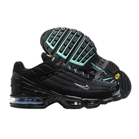 Nike Original Air Max Plus 3 Men Fashion Anti-slip and Abrasion Resistant Fabrics Breathable Running Shoes Red-blue Gradient