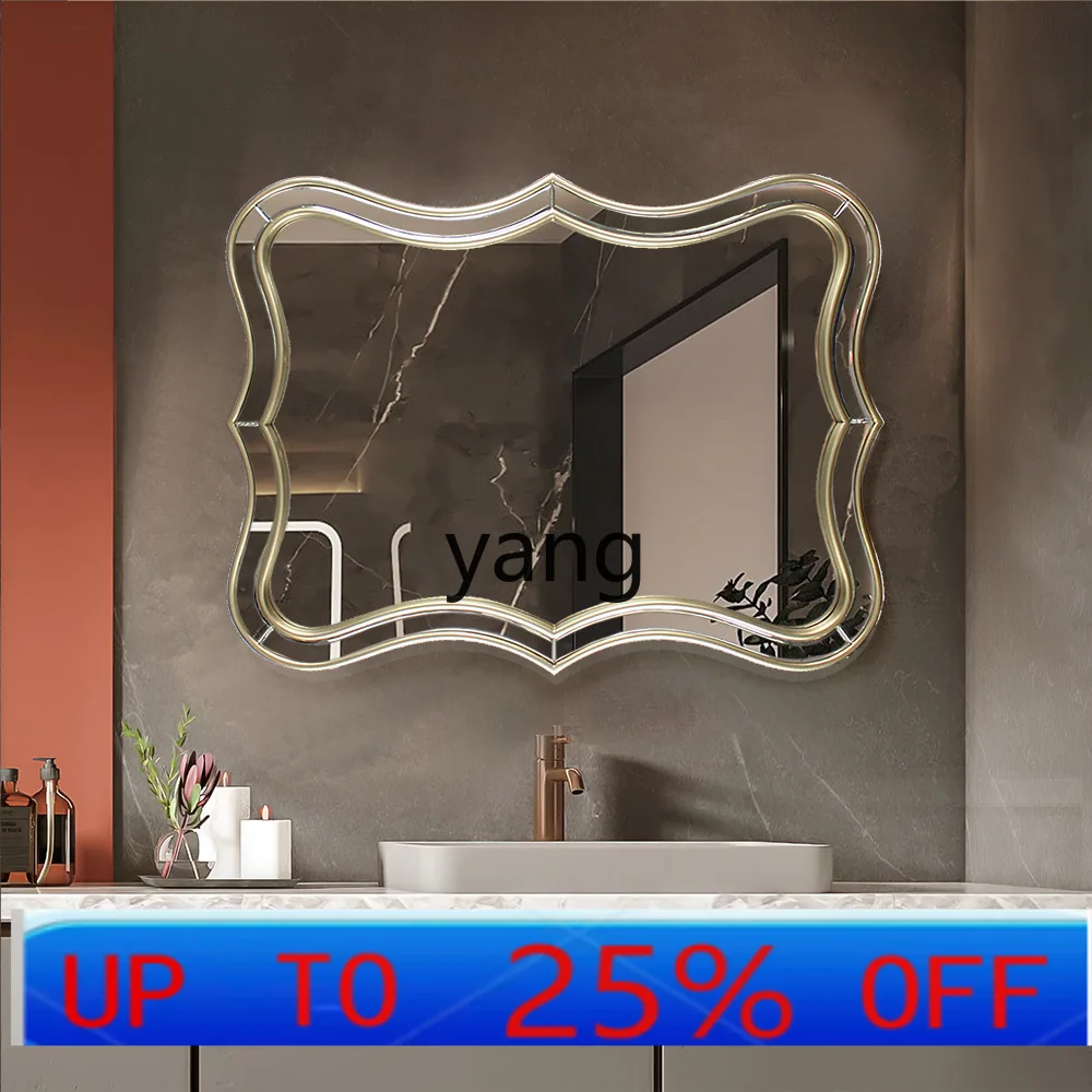 

LMM light luxury bathroom mirror glass splicing mirror restaurant bath bathroom wall hanging wall
