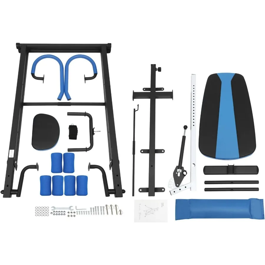 طاولة انعكاس 330 رطل قابلة للطي مع حزام حماية قابل للتعديل وحوامل الكاحل لتخفيف الآلام المزمنة