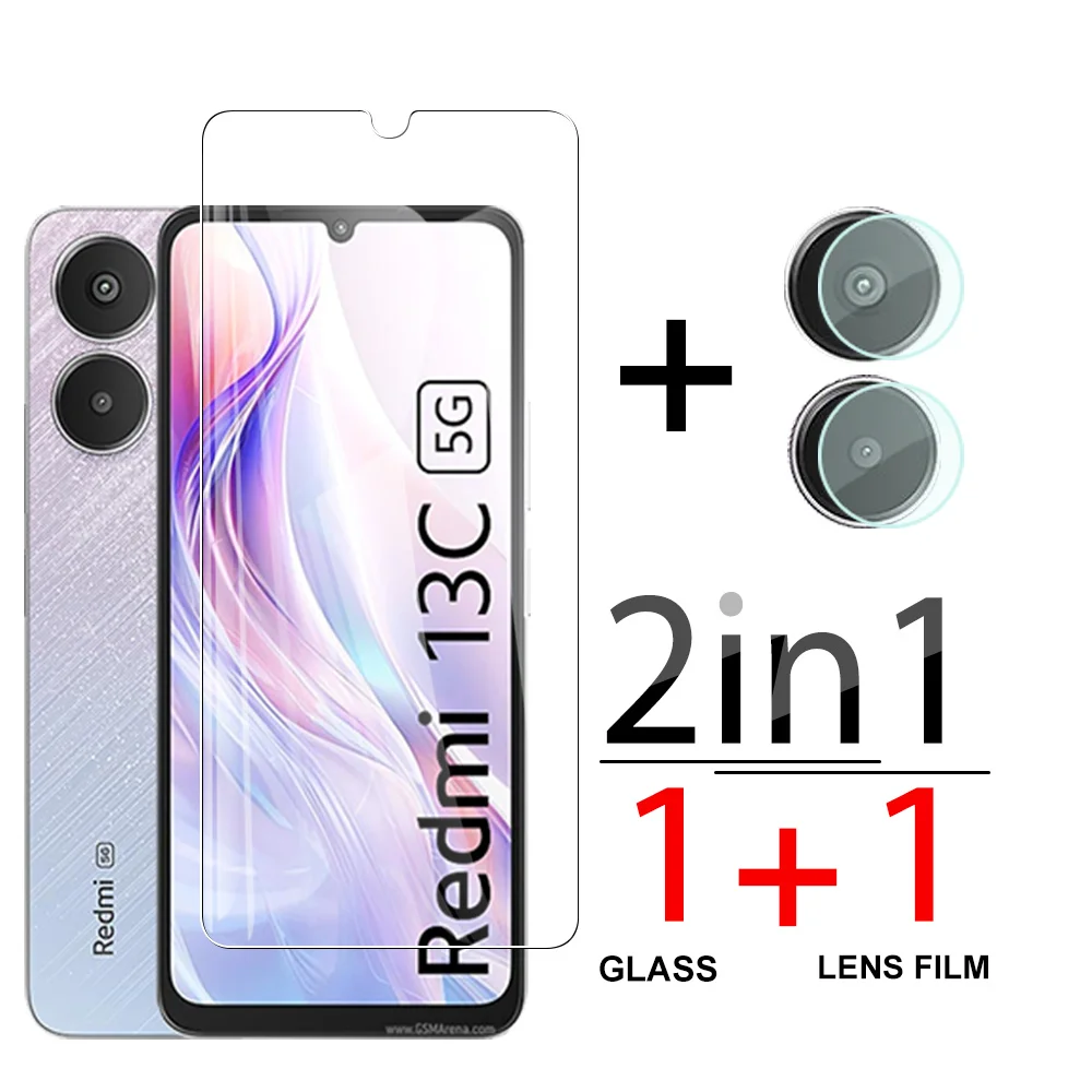 Película protectora 2 en 1 para Xiaomi Redmi 13C 5G 13R, película de lente de cámara para Xiaomi Redmi 13C 4G Redmi13C 13 C C13 me13R, vidrio templado