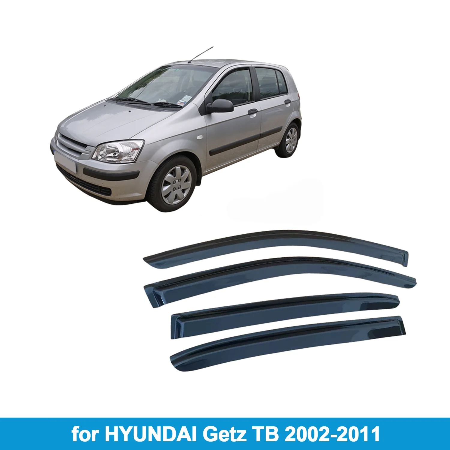 

Оконный козырек для HYUNDAI Getz TB 2002-2011, защита от дождя, боковой дефлектор, защита от атмосферных воздействий, лента для наружного крепления