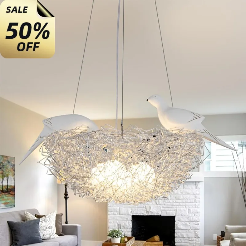 Modern LED Ceiling Light Creative Art Personalized Light Hundred Birds Returning The Nest Bird Nest Light Bird NestLight