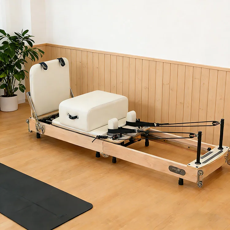 New Pilates Reformer Folding Equipment Oak Maple Beech Gym Fitness Machine Foldable Pilates Reformer