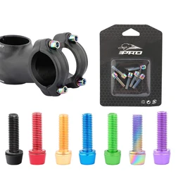 Tornillos para manillar de bicicleta de montaña, accesorio colorido de acero inoxidable Chapado en titanio, M5 x 18MM, 6 unids/set