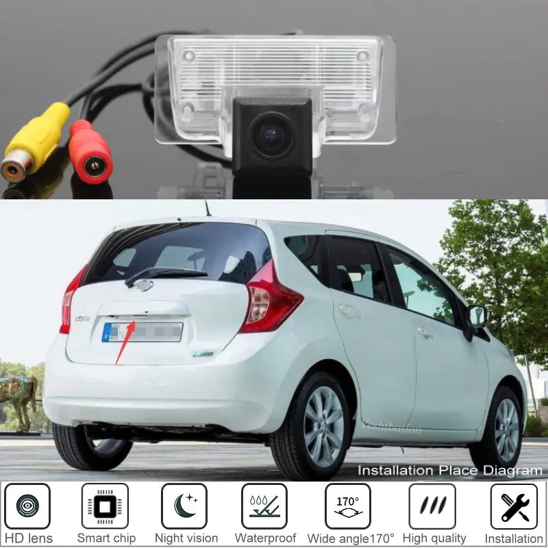 สําหรับ Nissan Versa หมายเหตุ/หมายเหตุ E12 2012 ~ 2018 HD รถดูด้านหลังย้อนกลับกล้องคุณภาพสูง CCD Night Vision ย้อนกลับกล้อง