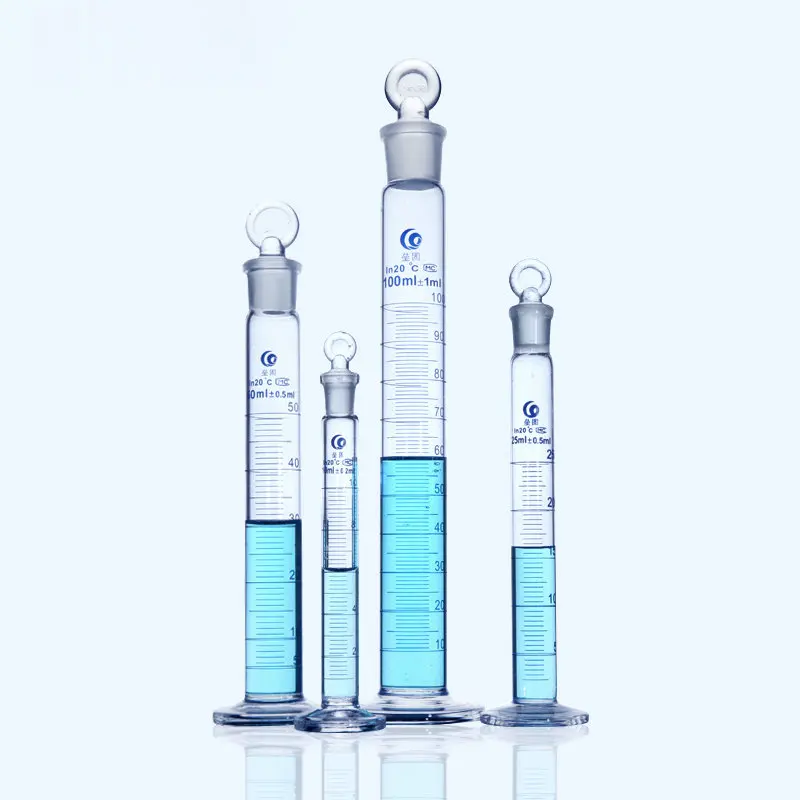 

Laboratory 10ml-1000ml Scaled Glass Measuring Cylinder with Lid Clear Glass Bottles with Lid