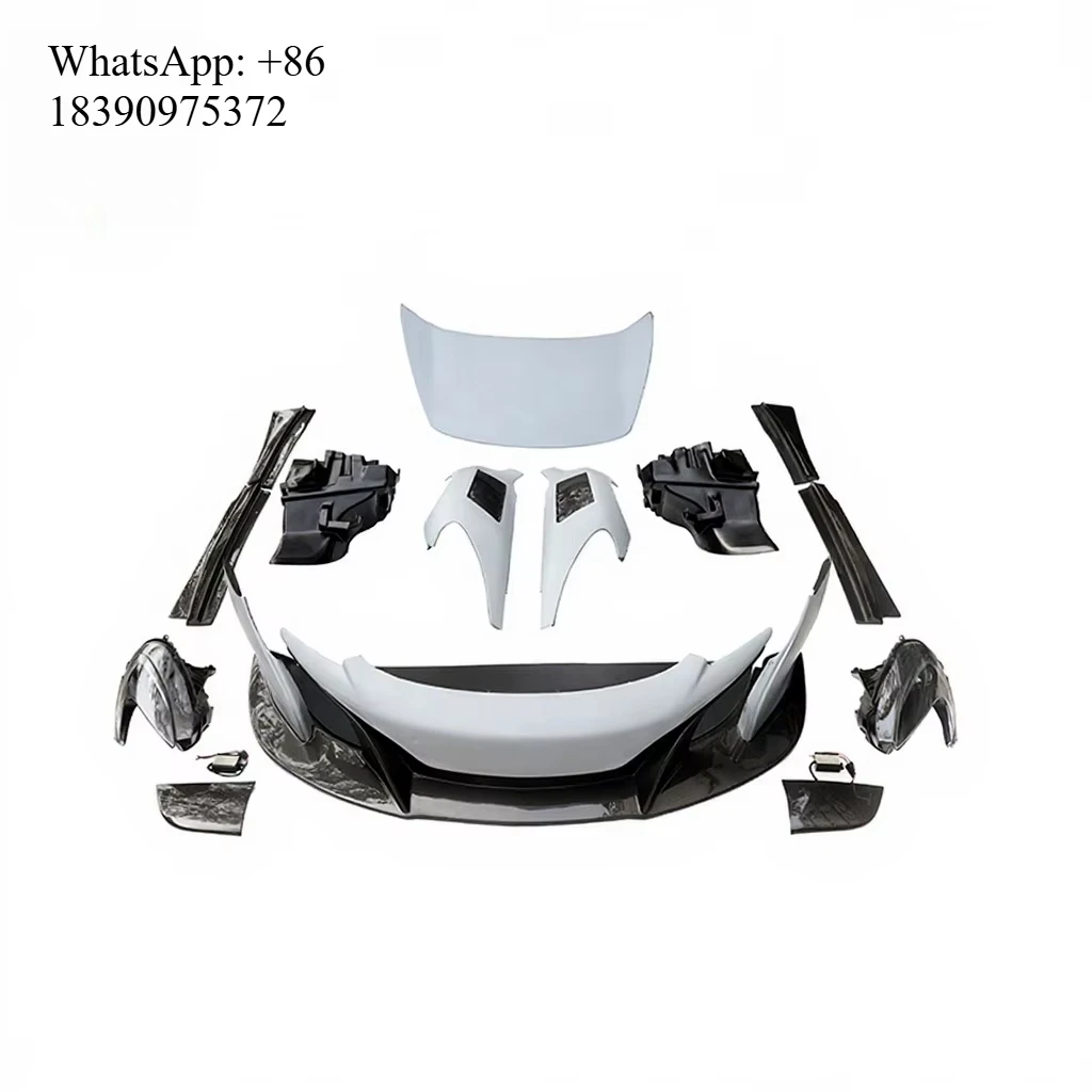 Tuning Car Accessories Half Carbon Fiber Upgrade to 675 Style Front Bumper Fenders Side Skirts for MP4 12C