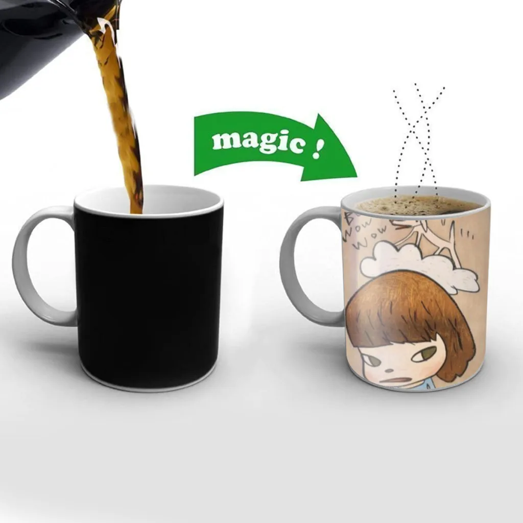 

Yoshitomo Nara Dream New Creative Color Changing Mug Ceramic Coffee Milk Tea Cup Gifts Free shipping