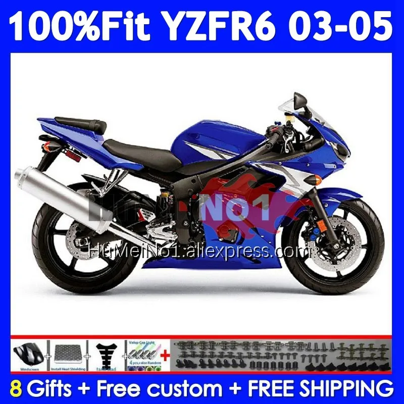 Stock blue OEM Body For For YAMAHA YZF-R6 YZF R6 R 6 YZF 600 CC 356No.81 YZF600 YZFR6 03 04 05 YZF-600 2003 2004 2005 Fairing