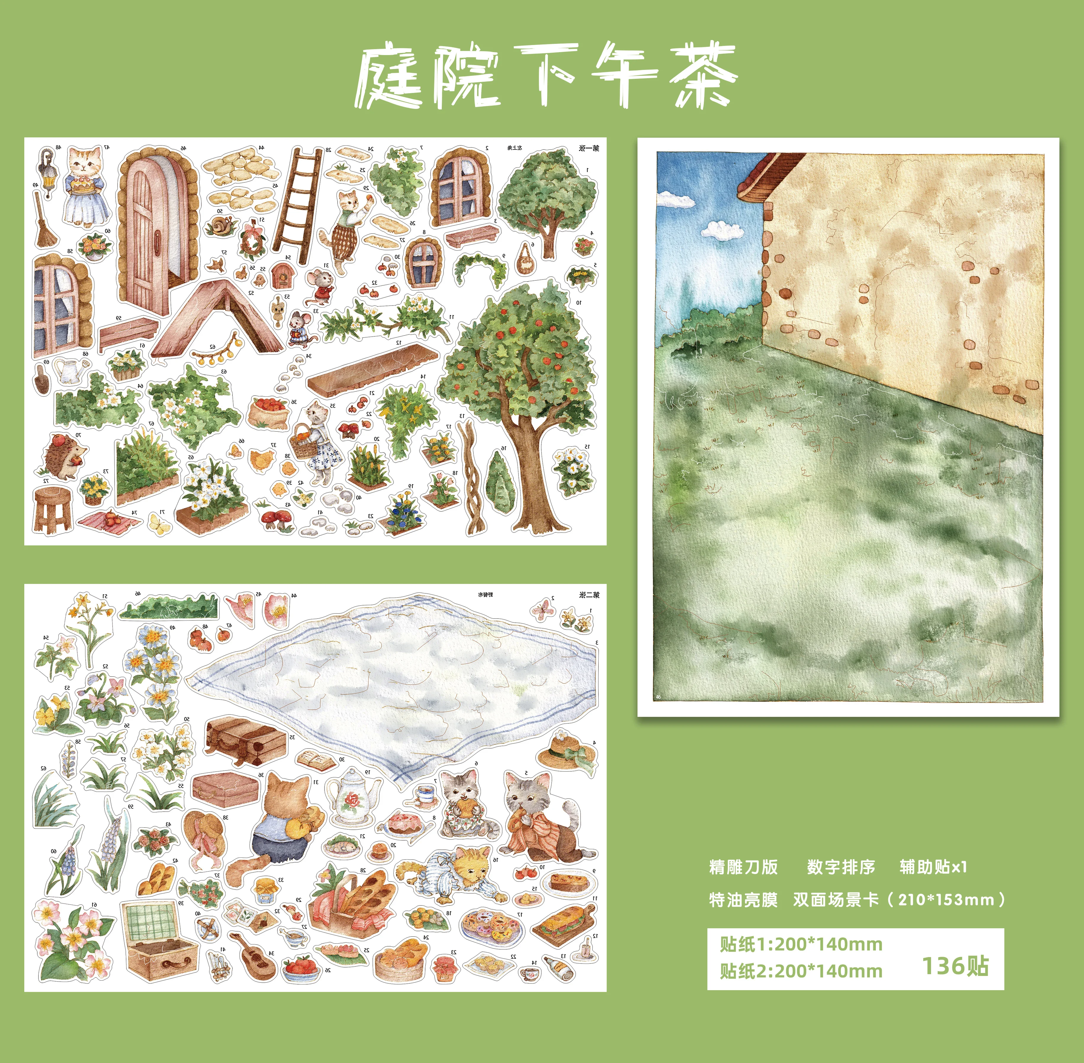 JIANQI 3D Tier-Rhapsodie-Aufkleber zur Stresslinderung Cartoon-Szene DIY Spielzeug Spiel Festival Geburtstagsgeschenk für Kinder Mädchen – Detail 3