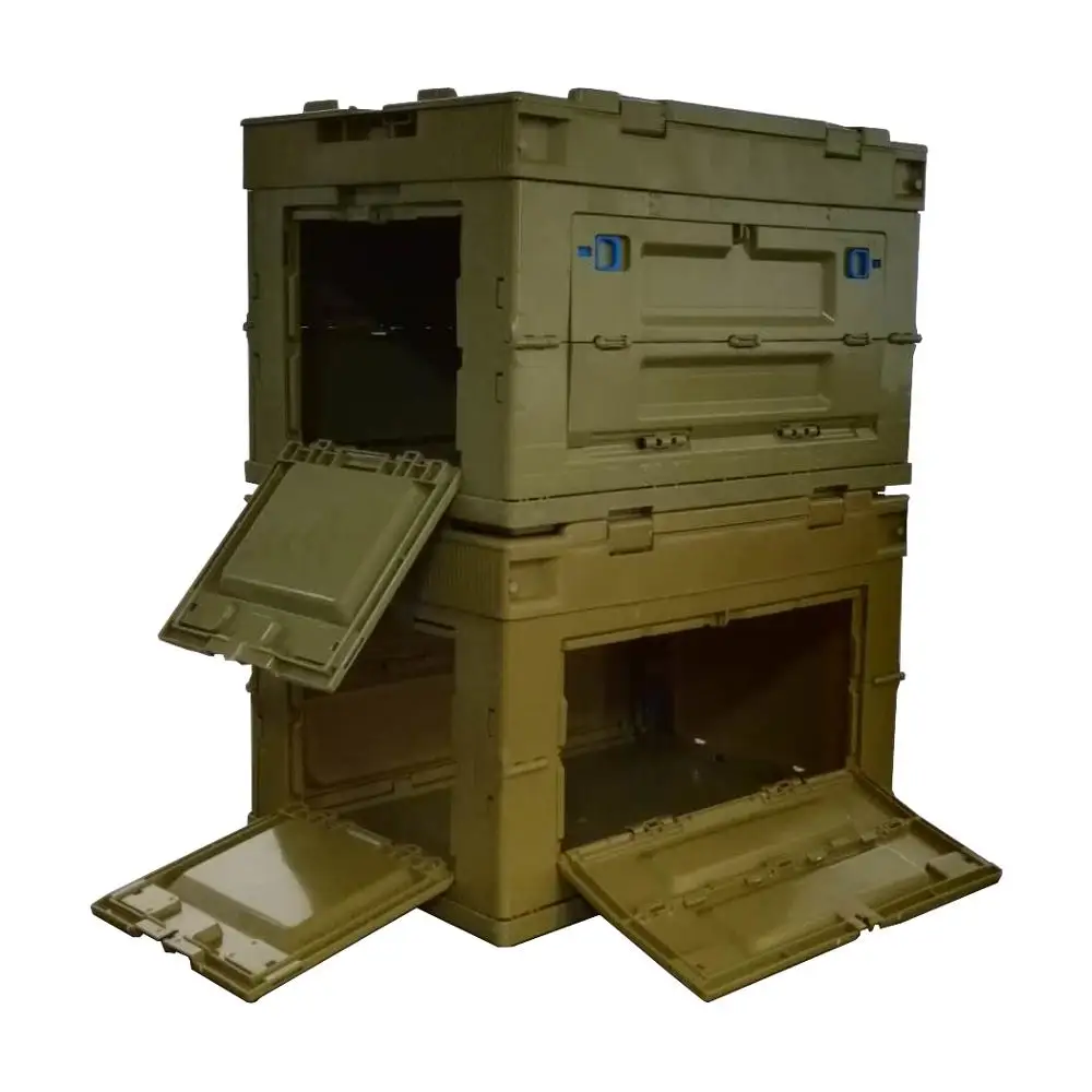 Plastic Flower Delivery Box Fancy Box Foldable Clothes Storage Stackable Moving Tote Box Bin Crate With Locking Lid