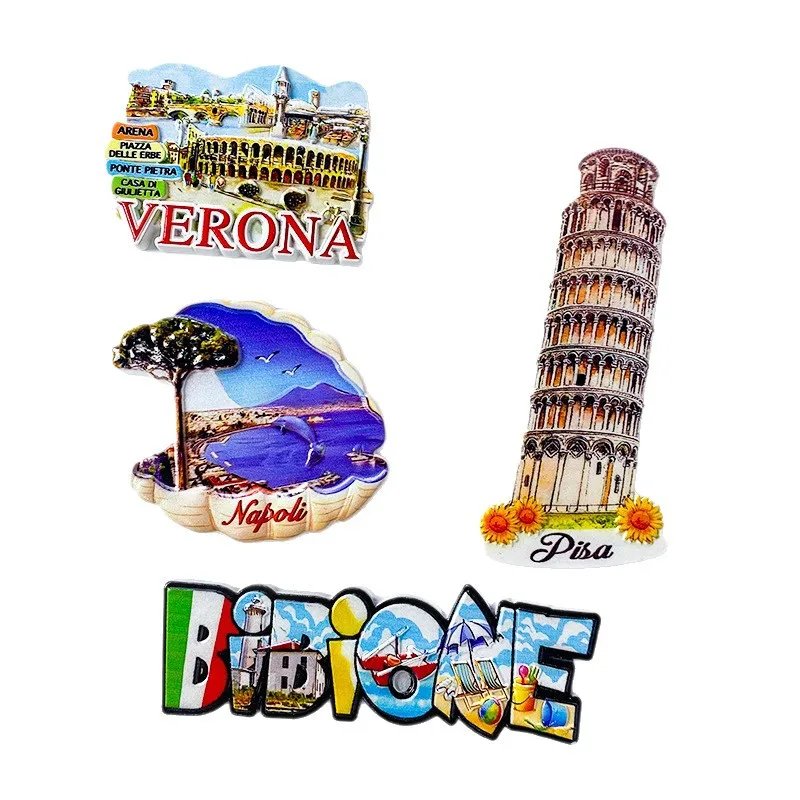 

Italy Tourist Attractions Refrigerator Magnets Colosseum Milan Cathedral Leaning Tower of Pisa Souvenirs Magnetic Stickers