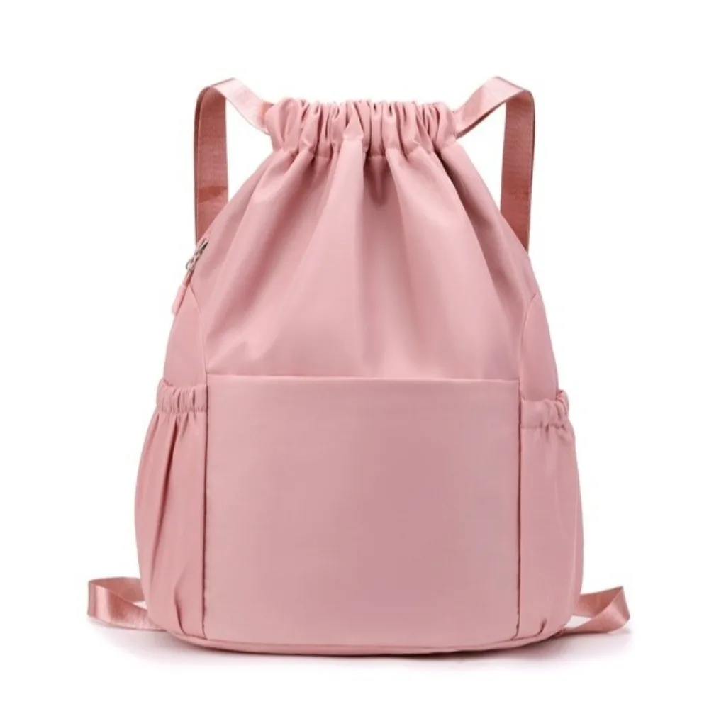 Nylon Drawstring Backpack Foldable Design Lightweight Fitness Travel Bag Large Capacity Bundle Pocket Sports Backpack Unisex