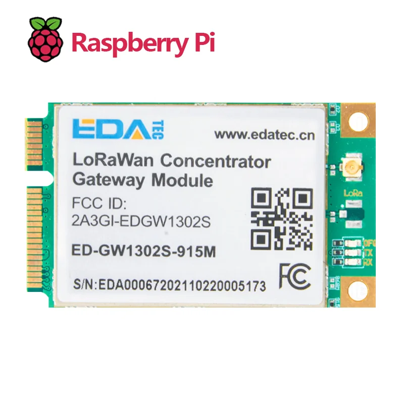 AvaCoreEDATEC-GW1302S LoRaWAN Gateway Module US915,Powered By Semtech SX1302 Baseband Processor,Sensitivity With SX1250 TX/RX Fr