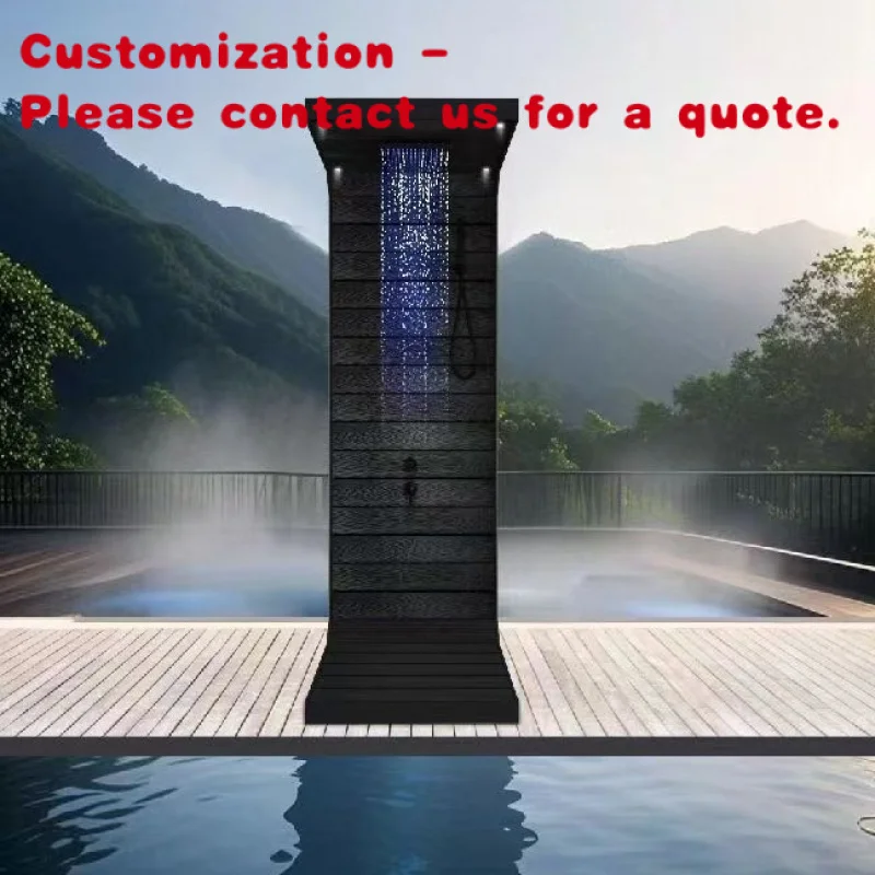 

custom.Outdoor Sliding Frameless Glass Shower Custom Showerhead Park Rain Shower Beach Pool Shower Screen Factory Direct S