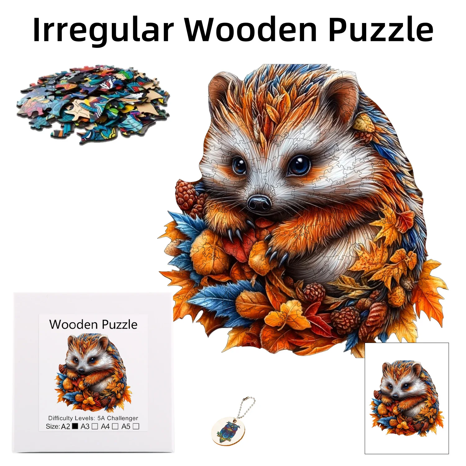 Puzzle Kayu - Hadiah Puzzle Kayu Premium Bentuk Unik untuk Dewasa - Puzzle Bunga, Anak Ayam, Hewan, Permainan Keluarga