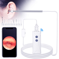 WiFi Otoscope 3.9MM 2MP HD USB Endoscope Wireless Ear Cleaning Examination Camera and 6 LED Lights for iPhone, Android