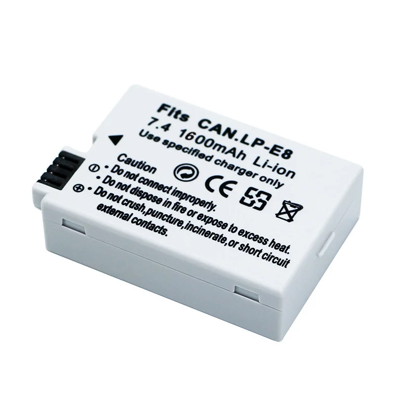 Battery LP E8 1600mah LPE8 7.4V For Canon EOS Rebel T3i T2i T4i T5i 600D 550D 650D 700D Kiss X5 X4 X6 X7 Battery LP-E8