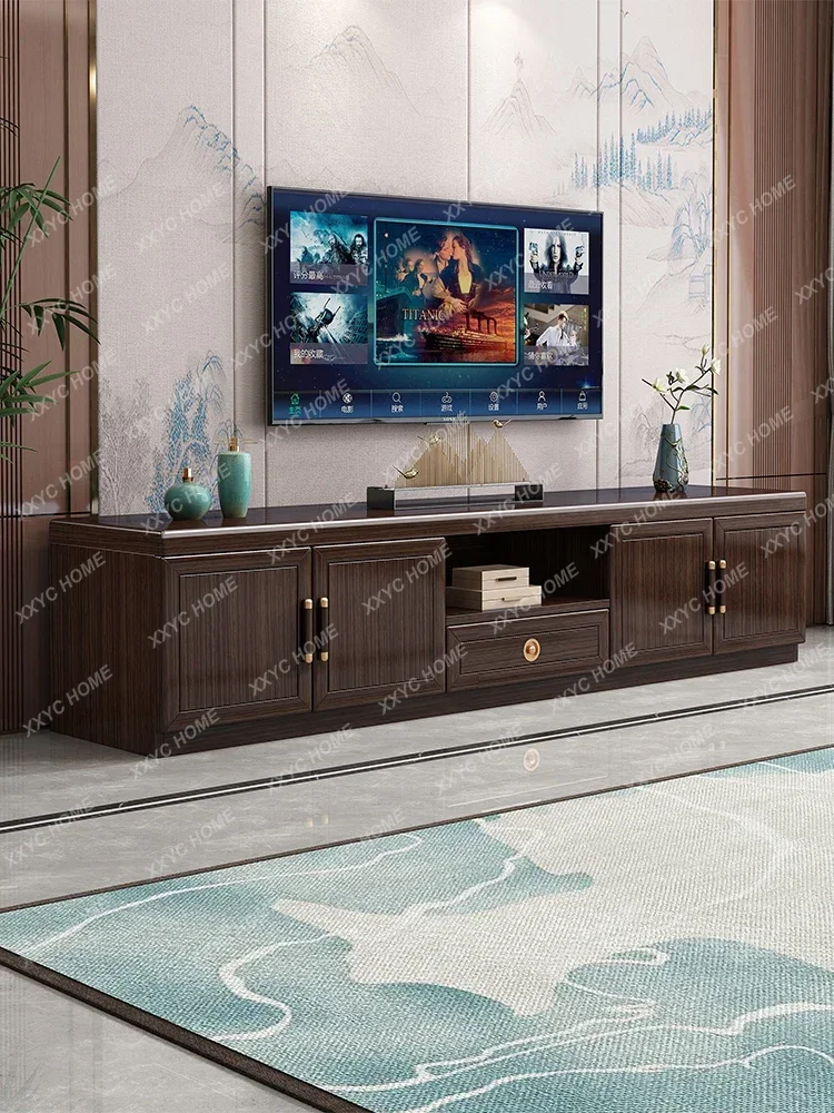 Purple sandalwood TV cabinet simple small apartment living room storage baseboard