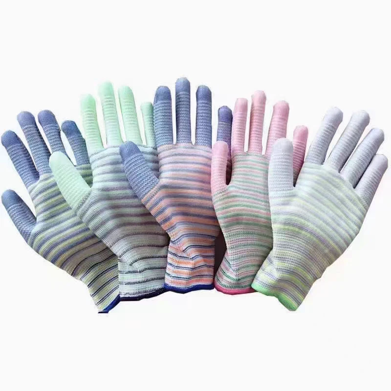 1Pair Nylon Work Non-Slip Household Labor Protection Gloves Breathable Women Garden Pink Glove Printed For Mechanic Construction