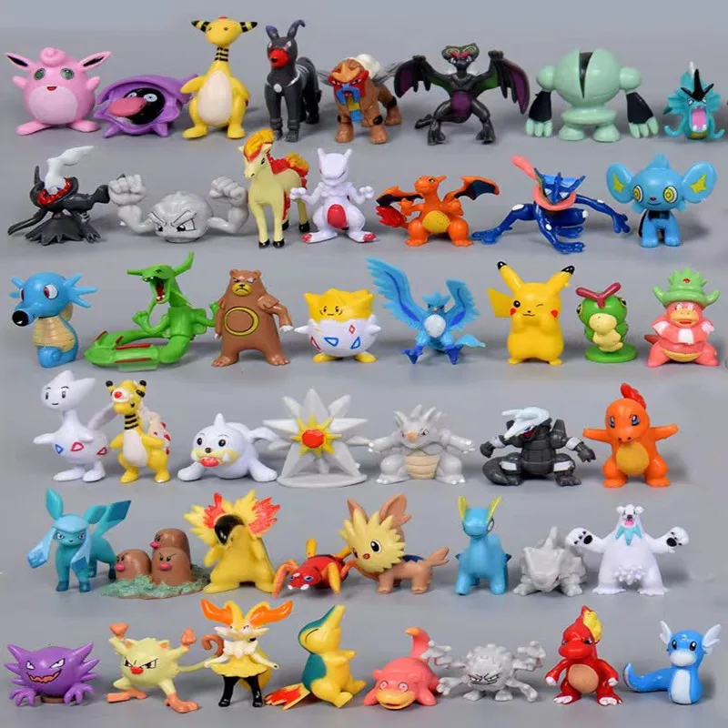 Pokemon Anime Figure Modèle à collectionner pour enfants, Pikachu, Charizard, Pocket Monster, Pet Toy, Non Antibodies Style, Cadeau d'anniversaire, 3-6cm