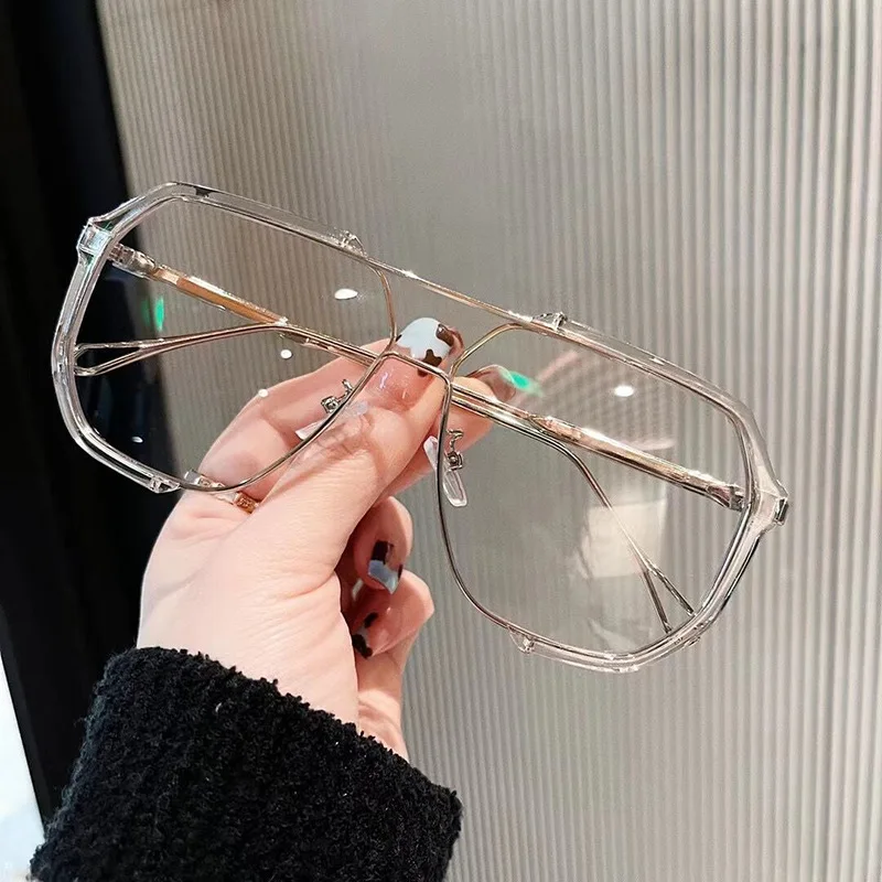 Übergroße Sonnenbrille für Damen, 2023, neue einzigartige einteilige Mode-Sonnenbrille für Herren, UV400, Punk-Brille, trendige weibliche Brillen, UV400 – Detail 9