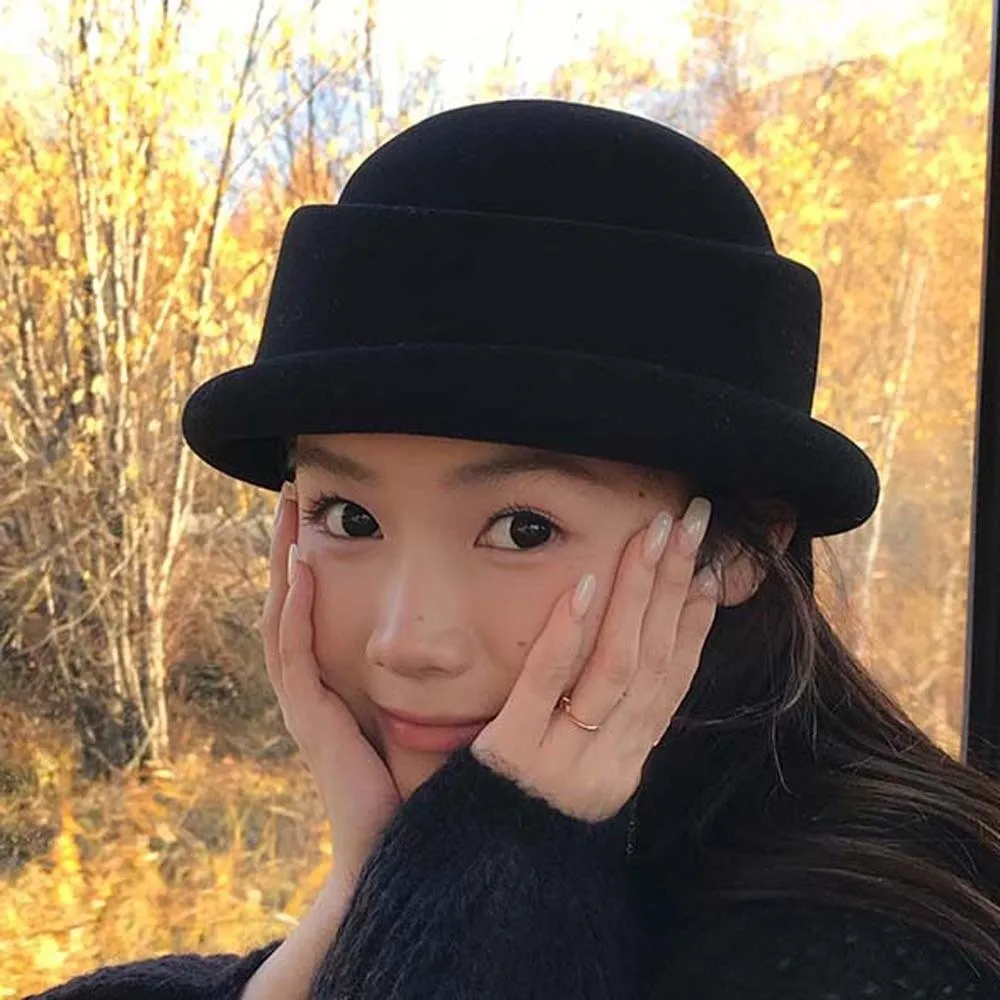 Живое шоу, винтажная шерстяная кепка с закатанными краями, берет, универсальный британский цилиндр, теплая шерстяная официальная шляпа в стиле ретро, выступления