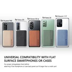 Leather Phone Card Slot High Quality Multifunctional Universal Phone Holder Creative Adhesive Card Clip Cell Phone