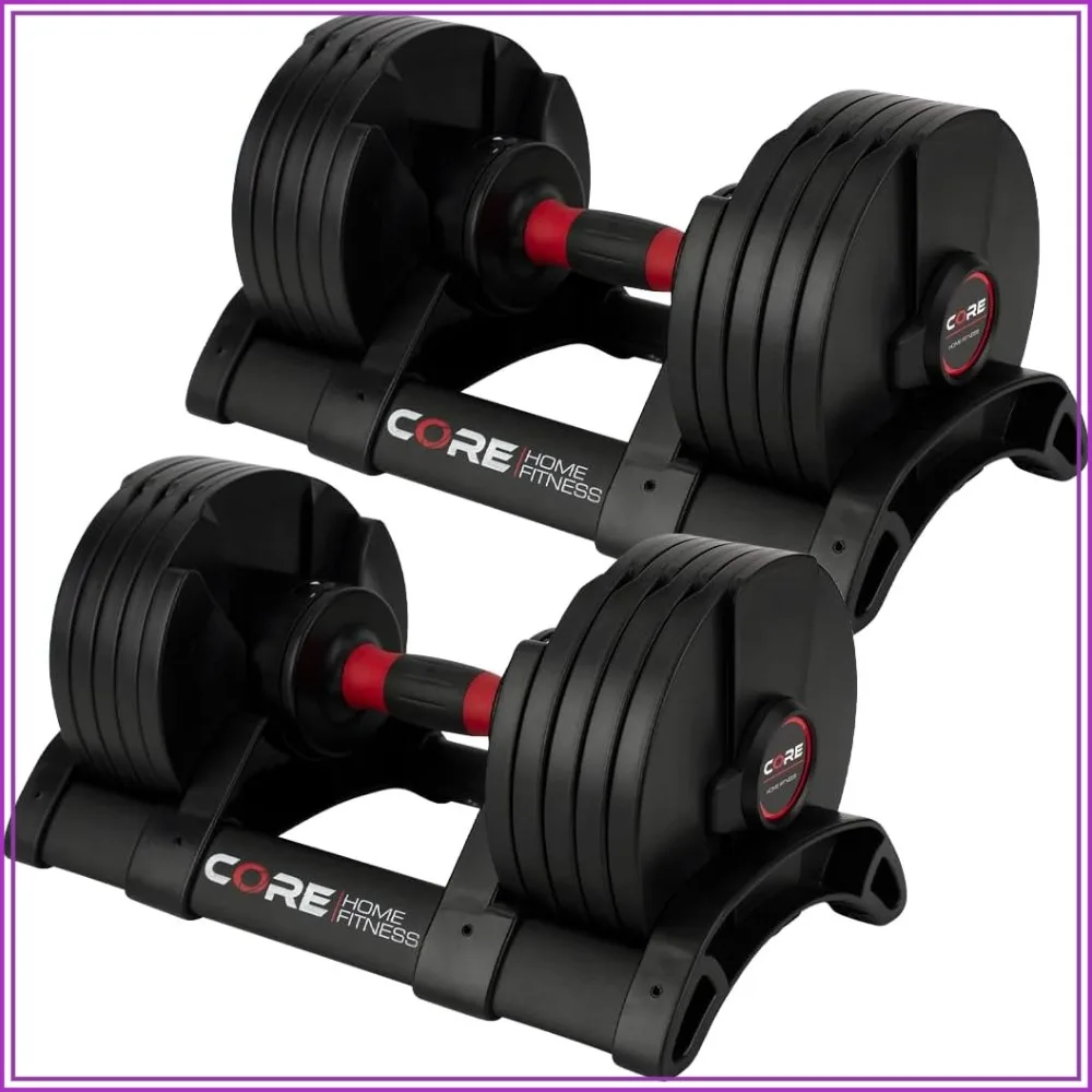 Adjustable Dumbbell Weight Set for Core Fitness Training, Home Gym Strength Workouts