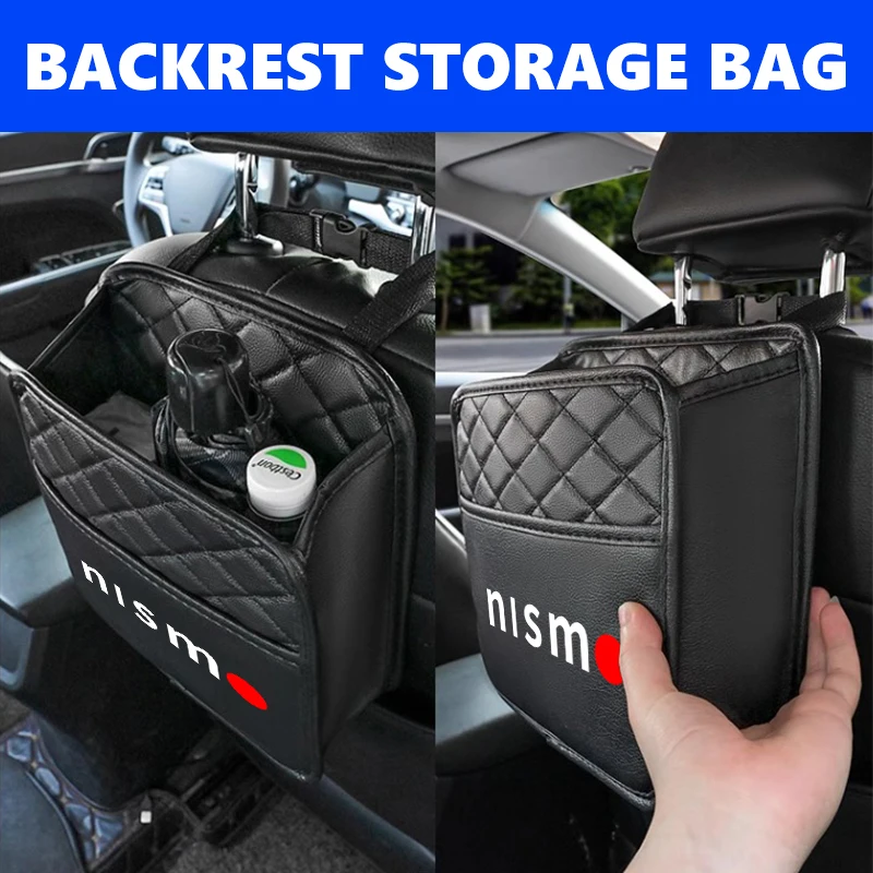 For Nissan Car Back Seat Storage Bag Organizer Box Auto Accessories Micra Leaf XTrail Rogue Note T32 Patrol Sentra Maxima