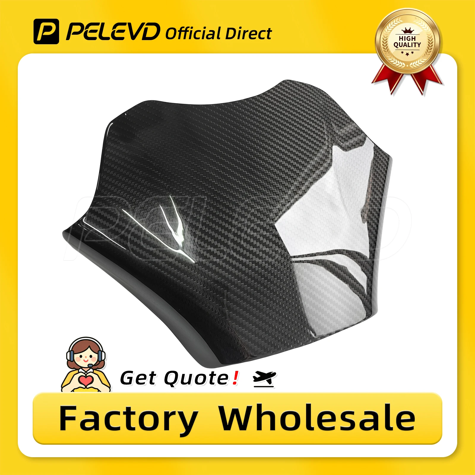 PELEVD 100% CARBON FIBER Motorcycle Fuel Gas Tank Cover Guard Protector For HONDA CB650R CB CBR 650 R 2018-2026