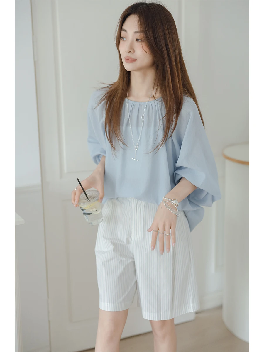 

Sun Protection Silk Long Sve Hollow out Lightweight round Ne irt for Women Summer Commute Sle Loose Fit Transparent